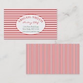 Preppy Red en Stripes, aangepast Visitekaartje (Voorkant / Achterkant)
