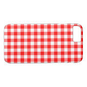 Preppy Red en White Gingham gecontroleerd Case-Mate iPhone Case (Achterkant (Horizontaal))
