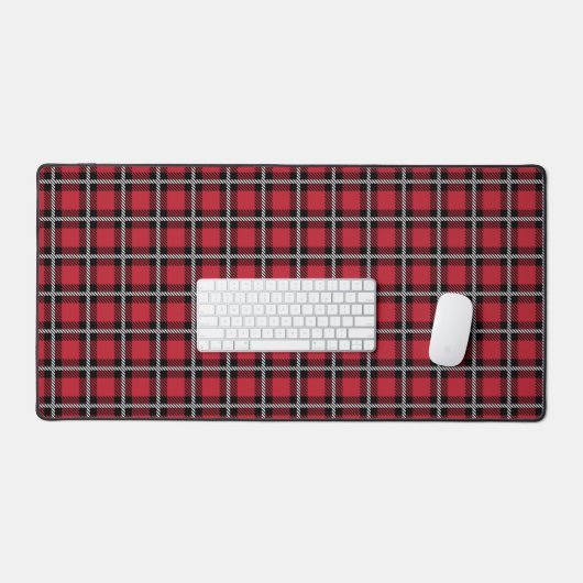 Preppy Red Grid Check Design Bureaumat (Keyboard & Muis)