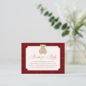 Preppy Red Plaid Teddy Bear Book Request Informatiekaartje (Staand voorkant)