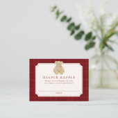 Preppy Red Plaid Teddy Bear Diaper Raffle Informatiekaartje (Staand voorkant)