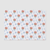 Preppy Red Poinsettia Ginger Jar Kerstfeestdag Tissuepapier (Voorkant)