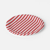 Preppy Red Stripe Pastel Paper Plates Papieren Bordje (Gekanteld)