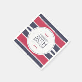Preppy Red, White & Blue Birthday Paper Napkins Servet (Hoek)