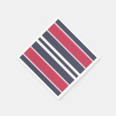 Preppy Red, White & Blue Stripe Paper Napkins Servet (Hoek)