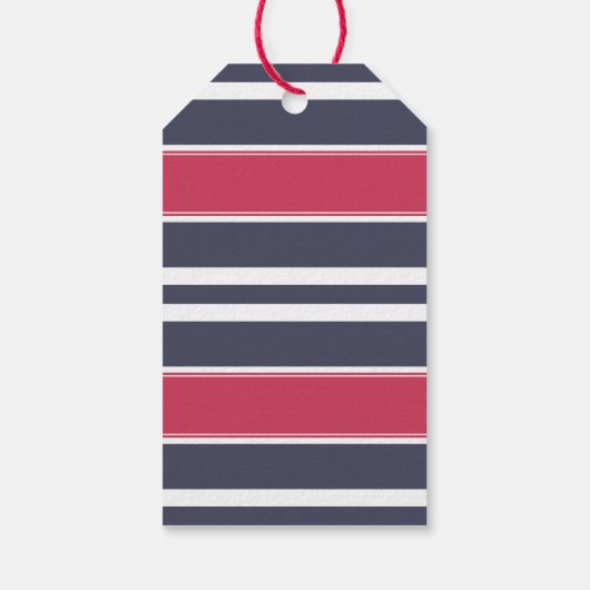Preppy Red, White en Blue Baby shower Gift Label Cadeaulabel (Achterkant)