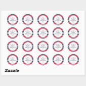 Preppy Red, White en Blue Baby shower Sticker (Vel)