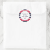 Preppy Red, White en Blue Baby shower Sticker (Tas)