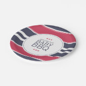 Preppy Red, White en Blue BBQ Baby shower Bord (Gekanteld)