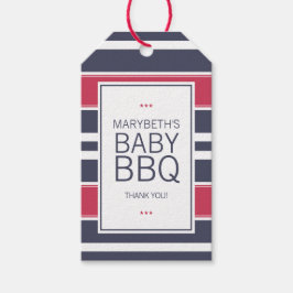 Preppy Red, White en Blue BBQ Baby shower Gift Lab Cadeaulabel