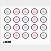 Preppy Red, White en Blue BBQ Baby shower Sticker (Vel)