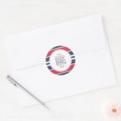 Preppy Red, White en Blue BBQ Baby shower Sticker (Envelop)
