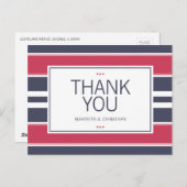 Preppy Red, White en Blue Hartelijk dank Briefkaar Briefkaart (Voorkant / Achterkant)