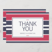 Preppy Red, White en Blue-kaart Bedankkaart (Voorkant / Achterkant)