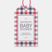 Preppy Red, White en Blue Plays Baby shower Cadeaulabel (Voorkant)