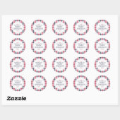 Preppy Red, White en Blue Plays Baby shower Ronde Sticker (Vel)