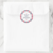Preppy Red, White en Blue Plays Baby shower Ronde Sticker (Tas)