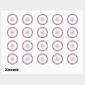 Preppy Red, White en Blue Plays BBQ-Baby shower Ronde Sticker (Vel)