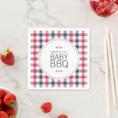 Preppy Red, White en Blue Plays BBQ-Baby shower Servet (Insitu)