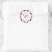 Preppy Red, White en Blue Pset Dank je Ronde Sticker (Tas)