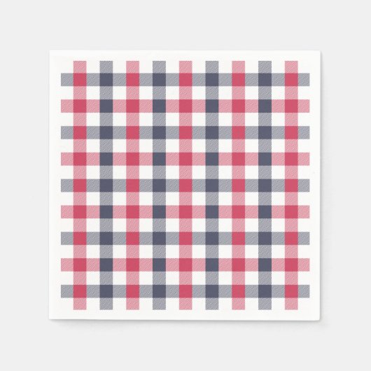 Preppy Red, White en Blue Pset Paper Napkins Servet (Voorkant)