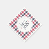 Preppy Red, White en Blue Pset Wedding Shower Servet (Hoek)
