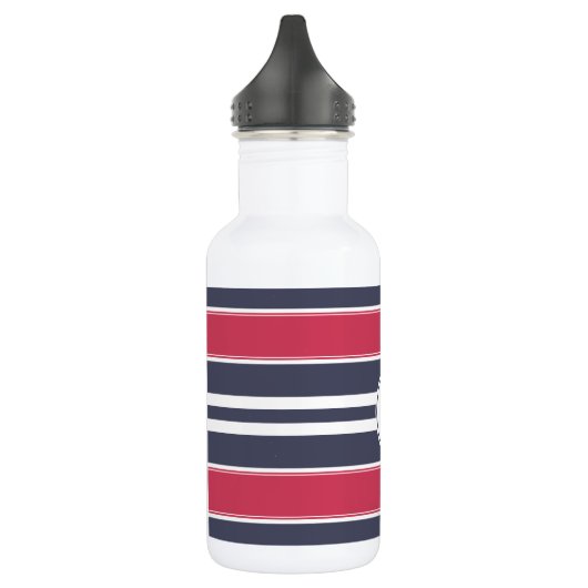 Preppy Red, White en Blue Stripe Water Flacon Waterfles (Links)