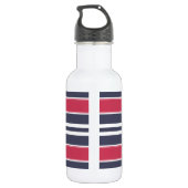 Preppy Red, White en Blue Stripe Water Flacon Waterfles (Achterkant)