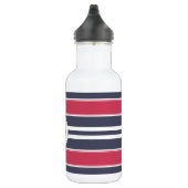 Preppy Red, White en Blue Stripe Water Flacon Waterfles (Rechts)