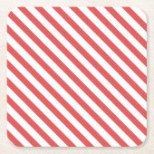 Preppy Red & White Stripes - Onderzetter (Voorkant)