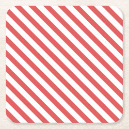 Preppy Red & White Stripes - Onderzetter