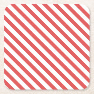 Preppy Red & White Stripes - Onderzetter