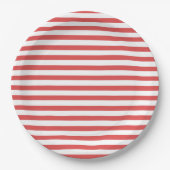 Preppy Red & White Stripes Paper Bord (Voorkant)