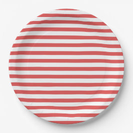 Preppy Red & White Stripes Paper Bord