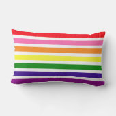 Preppy regenboog en wit streeppatroon kussen (Achterkant)