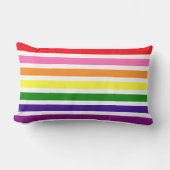 Preppy regenboog en wit streeppatroon kussen (Voorkant)