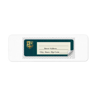 Preppy retouradreslabel - Navy & Smaragdgroen Etiket