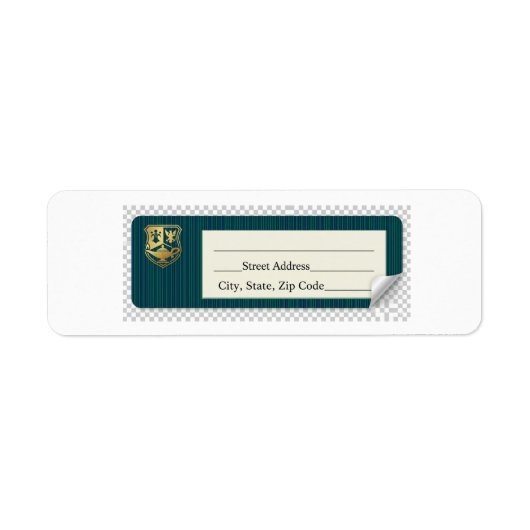 Preppy retouradreslabel - Navy & Smaragdgroen Etiket (Voorkant)