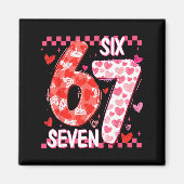 Preppy Retro Coquette Bow 6 7 Six Seven Love Valen Magneet (Voorkant)