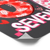 Preppy Retro Coquette Bow 6 7 Six Seven Love Valen Poster (Hoek)