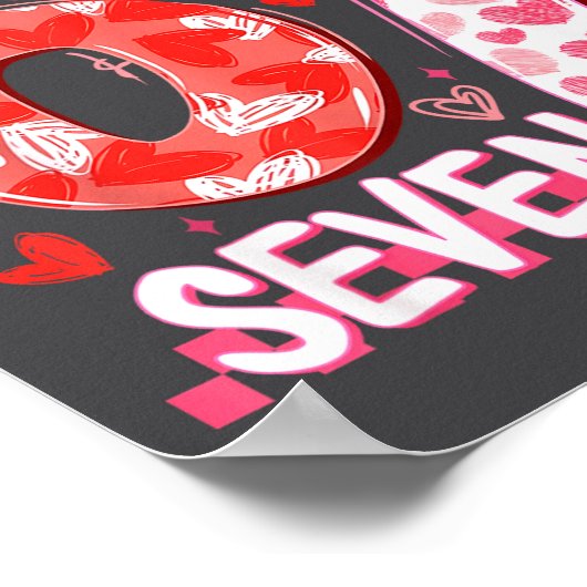 Preppy Retro Coquette Bow 6 7 Six Seven Love Valen Poster (Hoek)