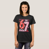 Preppy Retro Coquette Bow 6 7 Six Seven Love Valen T-shirt (Voorkant volledig)