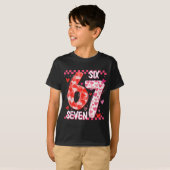 Preppy Retro Coquette Bow 6 7 Six Seven Love Valen T-shirt (Voorkant volledig)