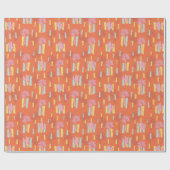 Preppy Retro Desert Road met palmbomen en cactus Cadeaupapier (Vlak)