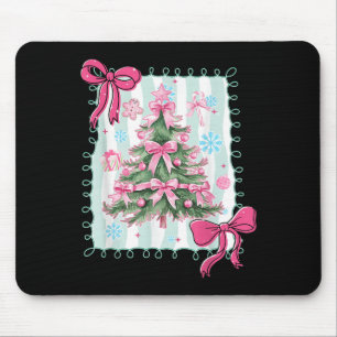 Preppy Retro Kerstboom Merry Xmas Pyjamas Gir Muismat