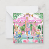 Preppy Retro Palm Beach Pool Party Gift Enclosure Notitiekaartje (Voorkant)