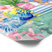 Preppy Retro Palm Beach Pool Party Poster (Hoek)