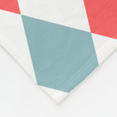 Preppy retro patroon Geometrisch blauw en rood wit Fleece Deken (Hoek)