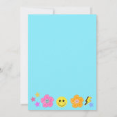 Preppy Retro Y2K Pool Party Gelukkig Gezicht Verja Kaart (Achterkant)