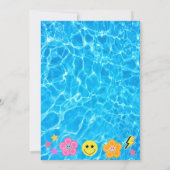 Preppy Retro Y2K Pool Party Gelukkig Gezicht Verja Kaart (Achterkant)